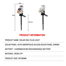 Load image into Gallery viewer, LED Garden Owl Solar Lights Patio Yard Lawn Stake Lamp Party Decor