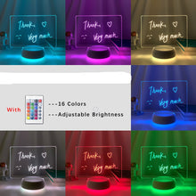 Load image into Gallery viewer, Touch Control Base Rewritable 3D Night Light with Message Board