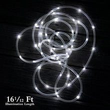 Load image into Gallery viewer, 50 LED Bright White Solar Rope Light