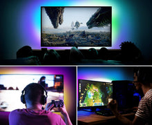 Load image into Gallery viewer, USB POWERED RGB LED LIGHTS FOR TV BACKLIGHT, 60”- 75” W/REMOTE CONTROL
